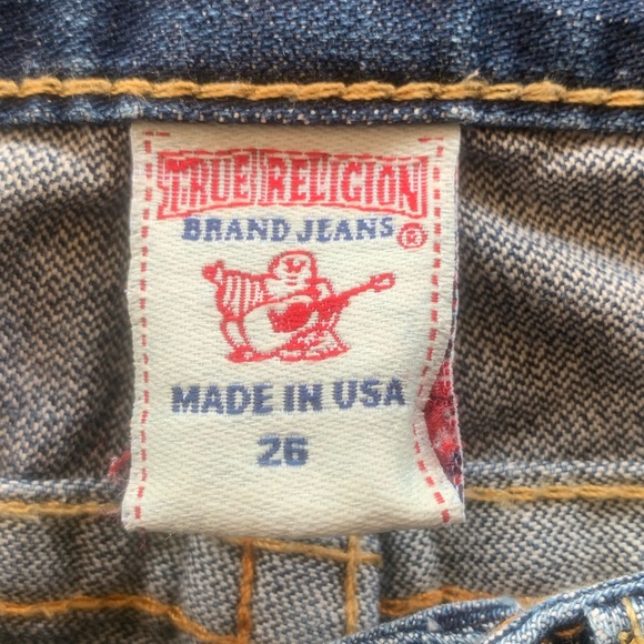 TRUE RELIGION Vintage “Billy” Low Rise Ripped Denim Jeans, Size 26, Good Cond - Picture 14 of 16